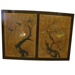 Table With 19th C. Japanese Lacquer Panels