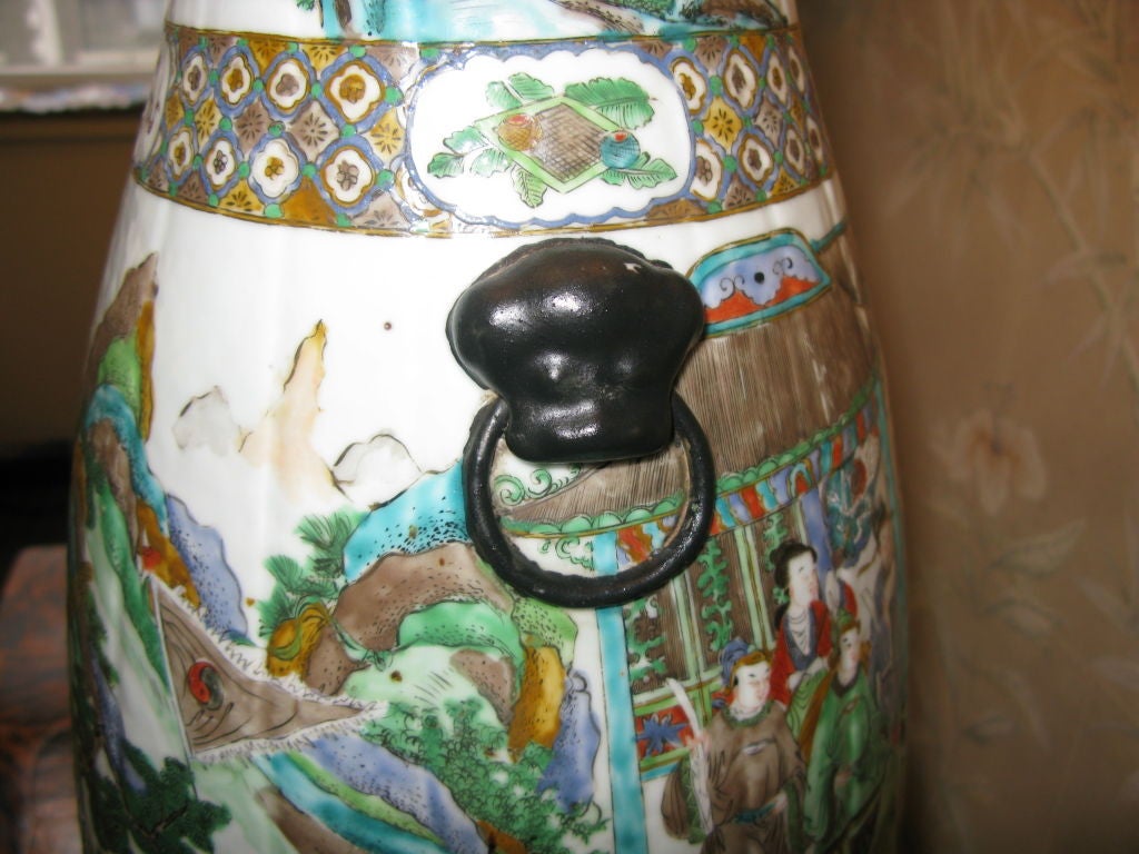 Very Large 19th Century Chinese Vase as Lamp In Excellent Condition For Sale In New York, NY