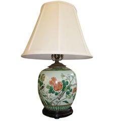 Antique Chinese Ginger Jar, Mounted as Lamp