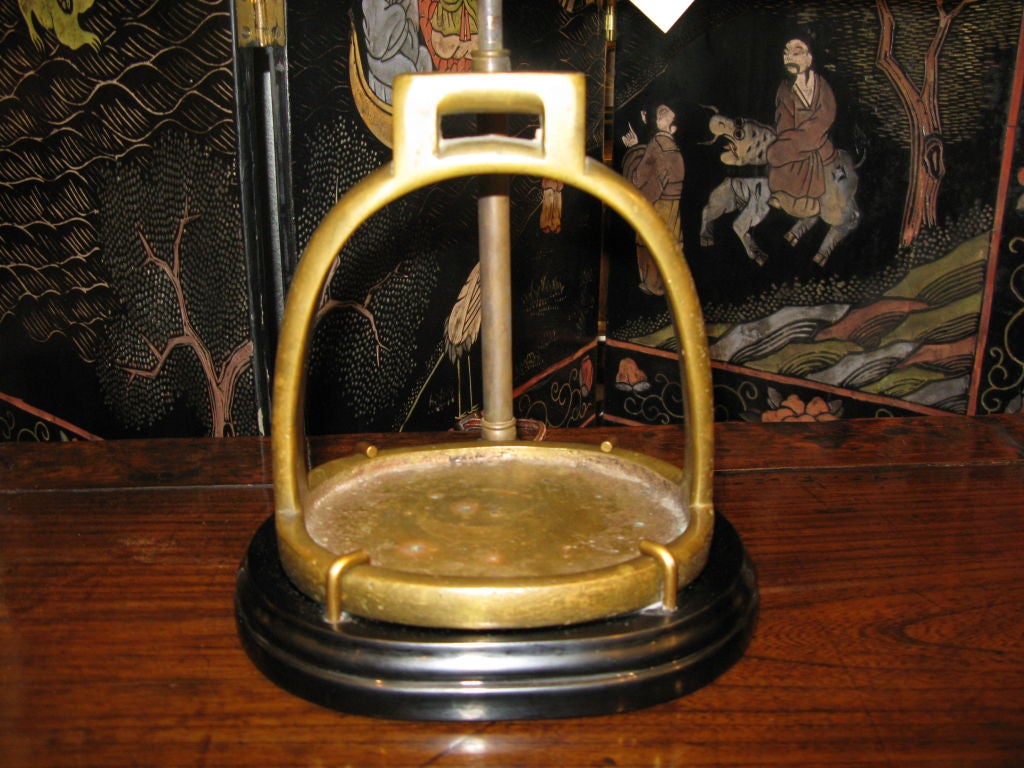Antique Chinese Bronze Stirrups, Mounted As Lamps at 1stDibs