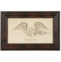 Vintage Eagle Calligraphy Drawing By George Beach
