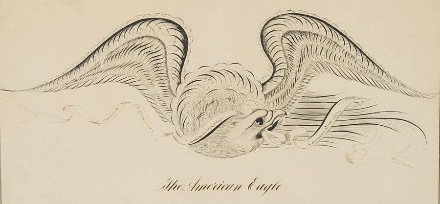 20th Century Eagle Calligraphy Drawing By George Beach