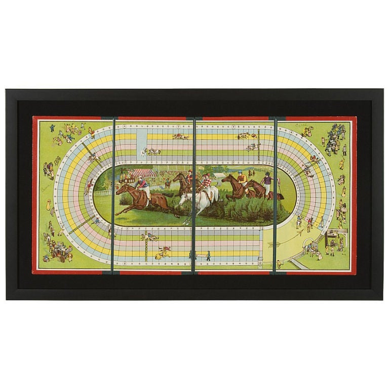 STEEPLE CHASE RACE HORSE BOARD GAME, 1985-1920: