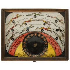 Antique DOG RACE PENNY BETTING GAME, 1910-30: