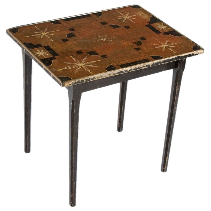 New England Parcheesi Game Board Table, 1840-1860