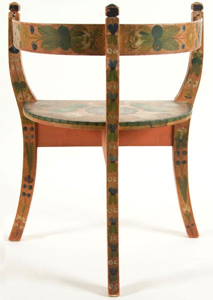 19th Century Norwegian Corner Chair With Salmon Background