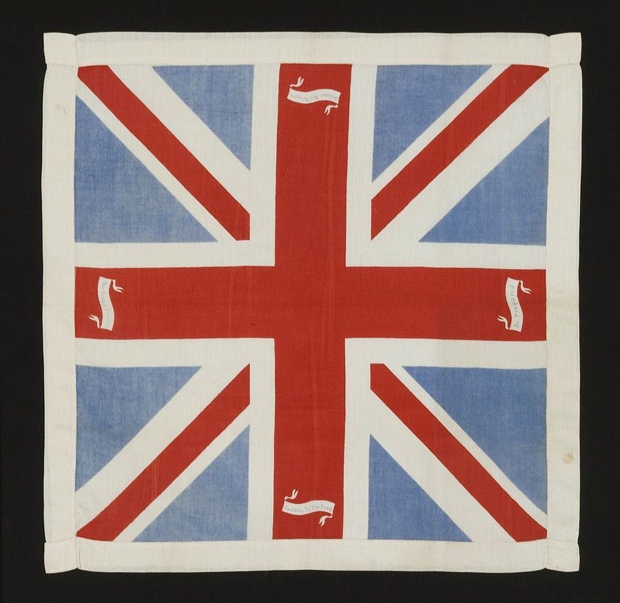 BRITISH UNION JACK KERCHIEF, PRINTED ON SILK