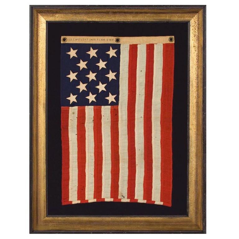 United States Navy Small Boat Ensign With 13 Hand-sewn Stars