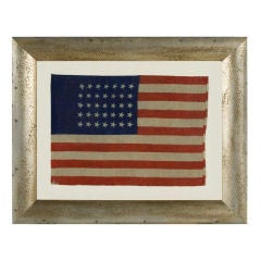IVIL WAR CAMP COLORS, 35 STARS, 1863-1865, PRESS-DYED ON WOOL