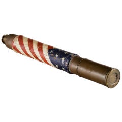 MID-19TH CENTURY SHIP’S TELESCOPE WITH PATRIOTIC-PAINTED HANDLE