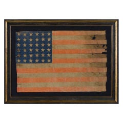 36 STARS, 1864-67, A LARGE SCALE, CIVIL WAR ERA PARADE FLAG WITH
