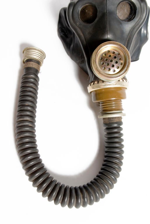 Vintage rubber and metal gas mask