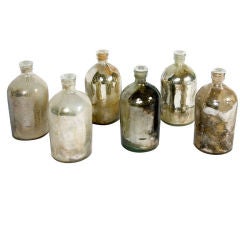 Vintage Mercury Glass Bottles