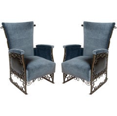 Pair of Vintage Belgian Theater Chairs
