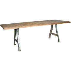 Industrial Wood and Metal Console Table