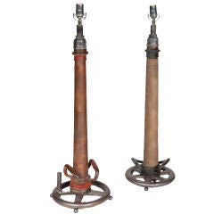 Vintage Fire hose Lamps