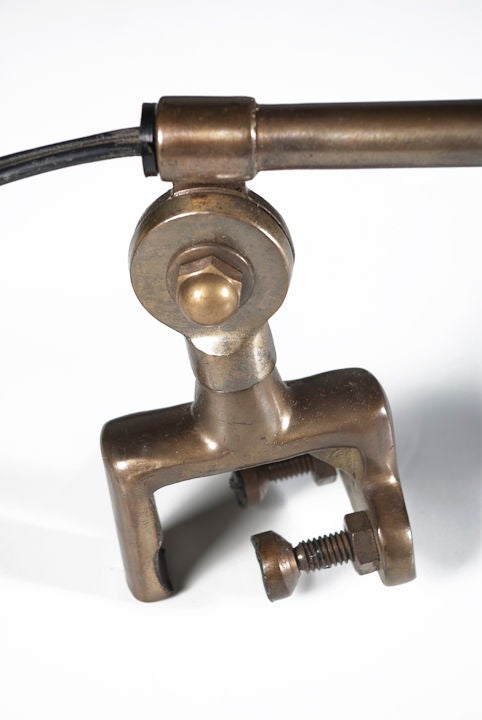 Great metal hospital bed Navy clamp lamp. Would make a great desk lamp. Clamp element is adjusted with an Alan keep and can be attached to up to a 2