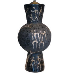 Large Ceramic Lamp w/ Giacometti Style Figures from 1963 Large Ceramic Lamp w/ Giacometti Style Figures from 1963