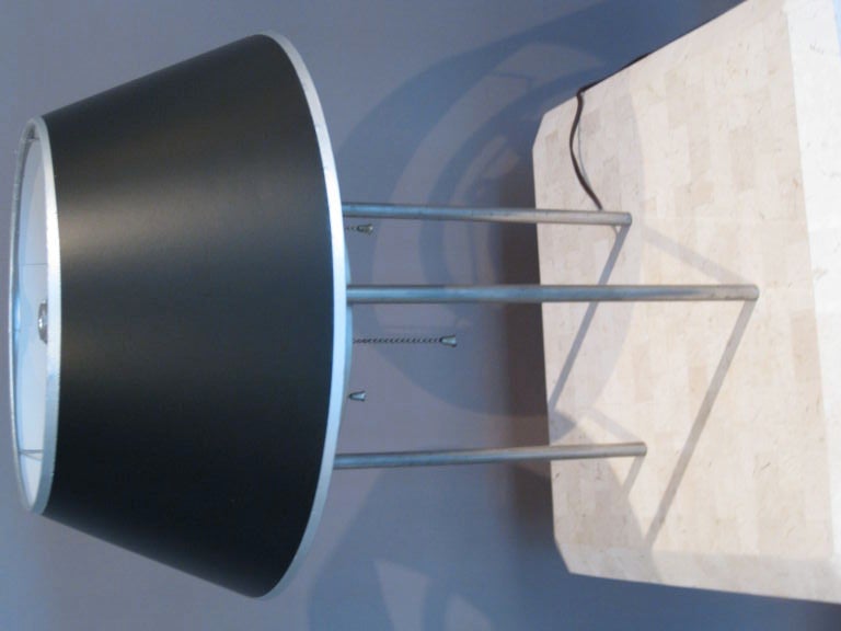 Mid-20th Century Benjamin Baldwin Three Legged Satin Chrome Lamp for Hansen