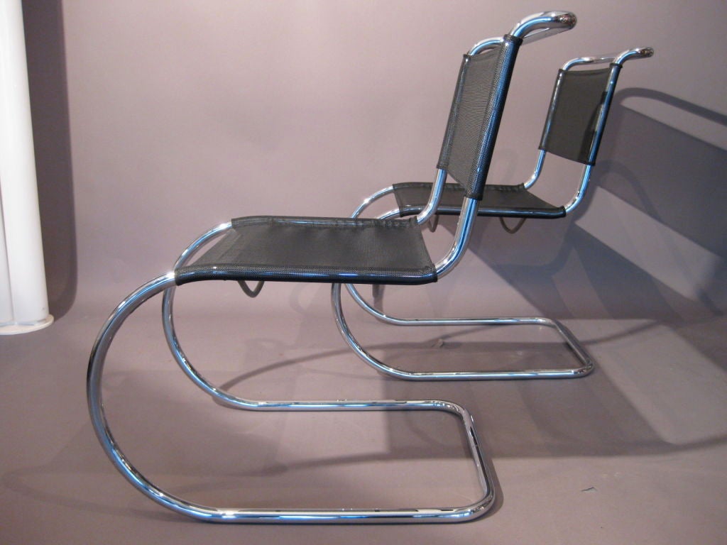 Pair Mies van der Rohe MR Side Chairs by Thonet 4
