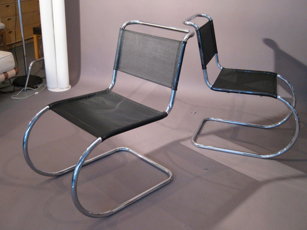 Pair Mies van der Rohe MR Side Chairs by Thonet 5