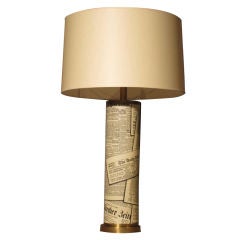 Piero Fornasetti "Newsprint" Metal Table Lamp c.1950's