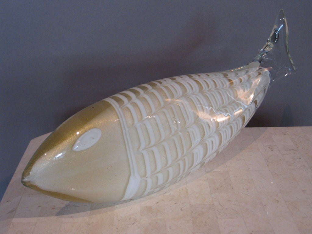 Italian Large Vintage Murano Glass Fish by Barovier & Toso