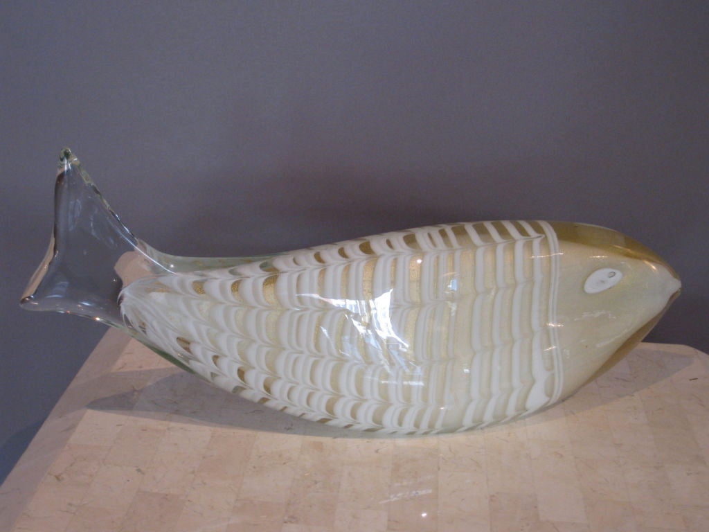 Large Vintage Murano Glass Fish by Barovier & Toso 1