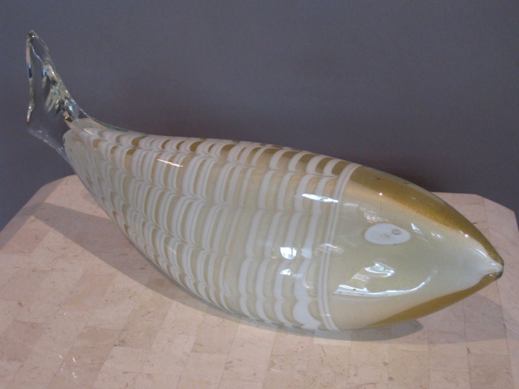 Large Vintage Murano Glass Fish by Barovier & Toso 3