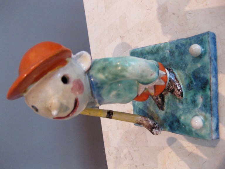 Austrian Walter Bosse Glazed Ceramic Golfer Wiener Werkstatte