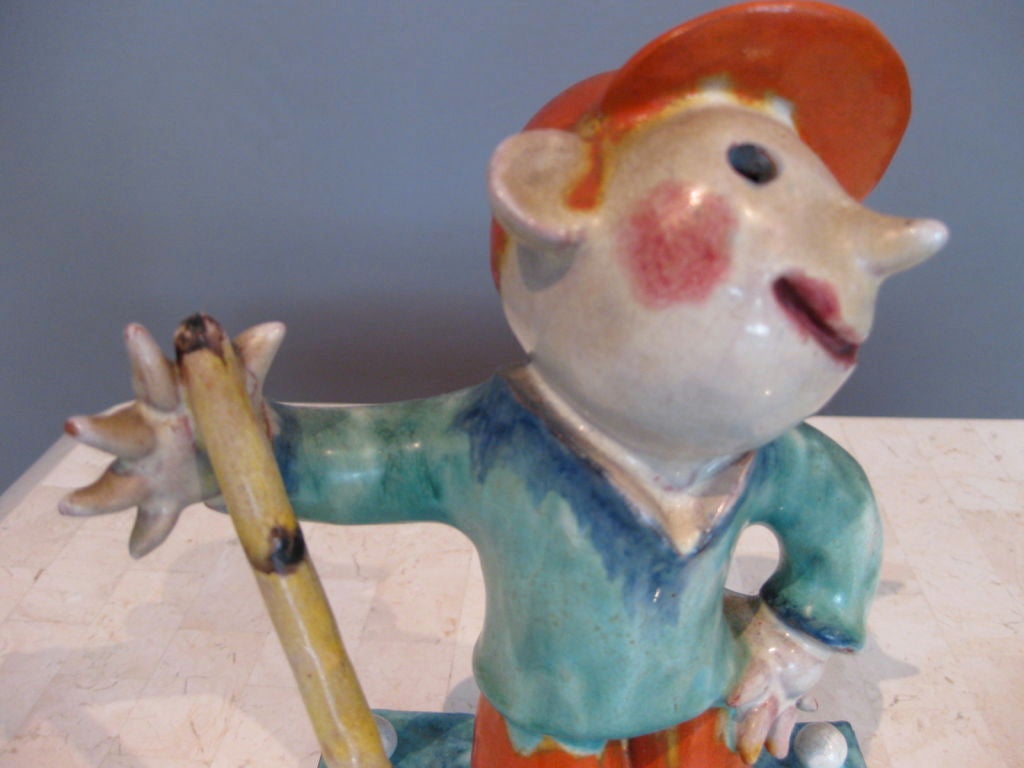 Walter Bosse Glazed Ceramic Golfer Wiener Werkstatte 1