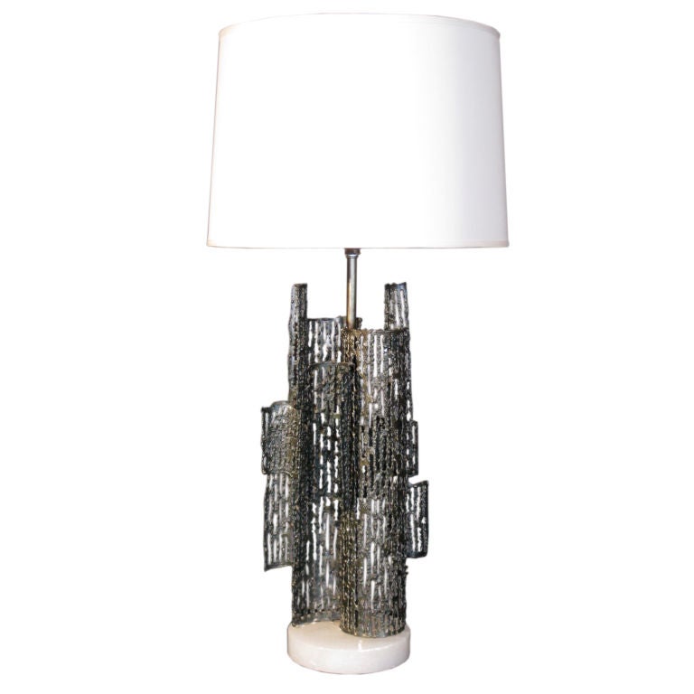 Marcello Fantoni Brutalist Sculptural Metal Lamp c.1950
s