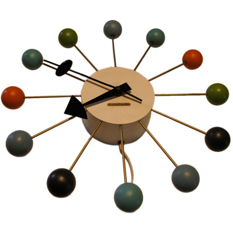 Original Nelson MultiColored Ball Clock Howard Miller at 1stDibs