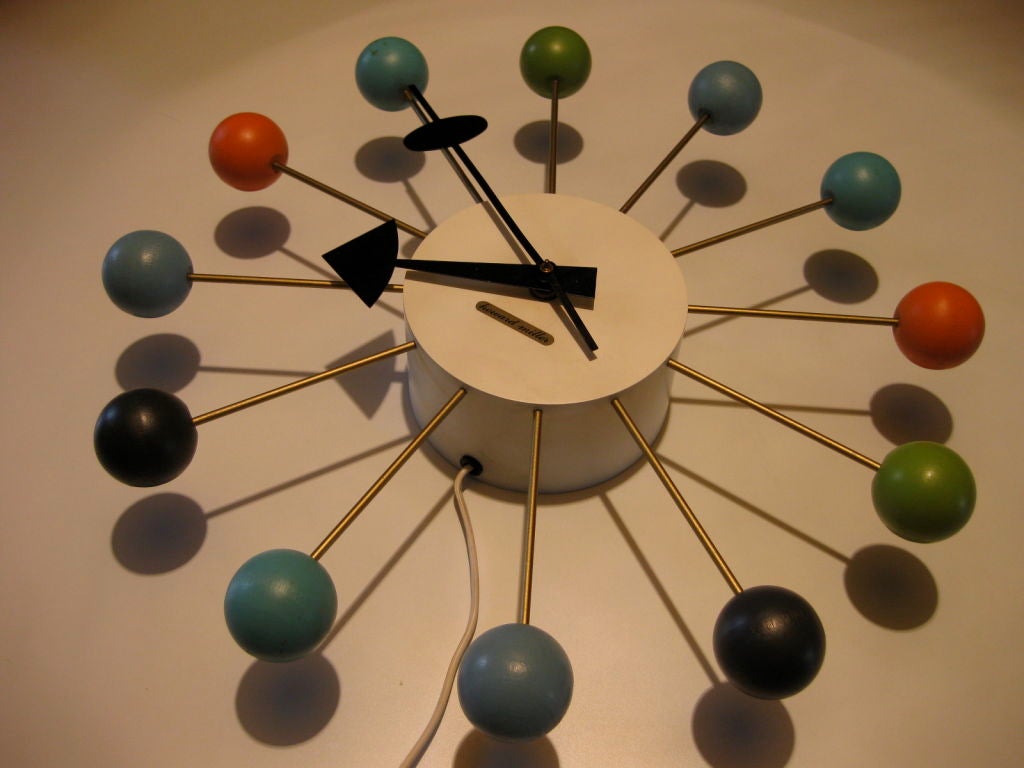 Original Nelson MultiColored Ball Clock Howard Miller at 1stDibs
