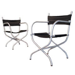 Pair Vintage Warren McArthur Aluminum Director's Chairs