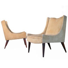 Pair Harvey Probber Style Slipper Chairs c.1950's