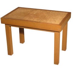 James Mont Limed Oak Low Table with Cork Top SIGNED