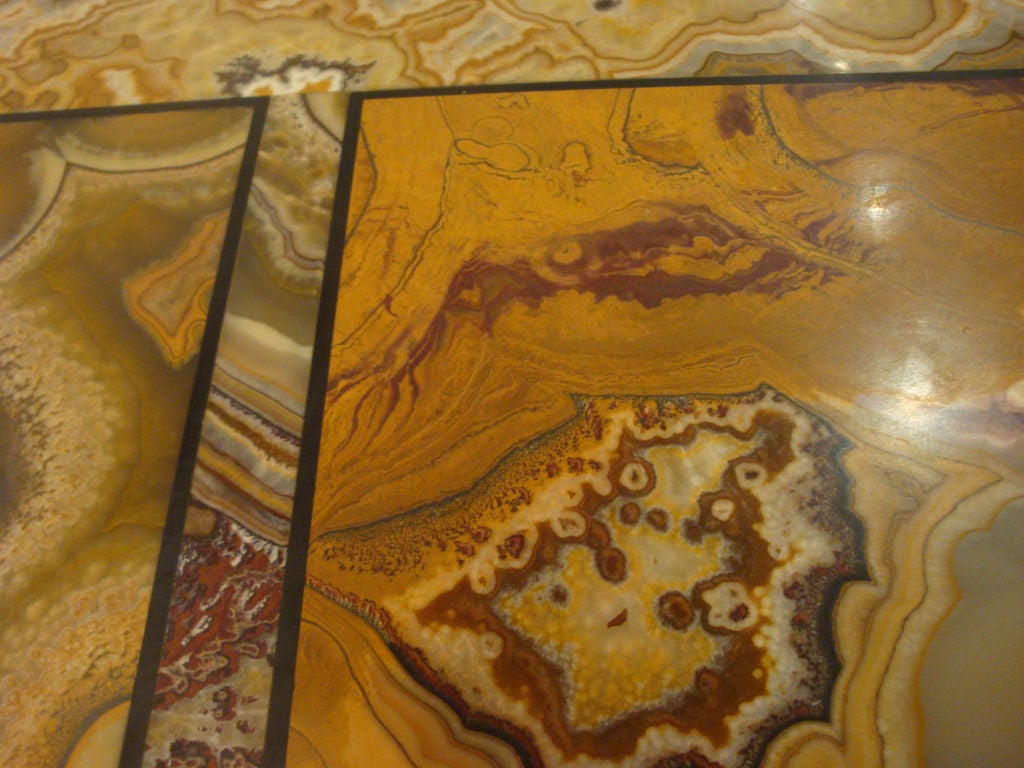 An Important Dining Table with Agate & Marble Top For Sale 1