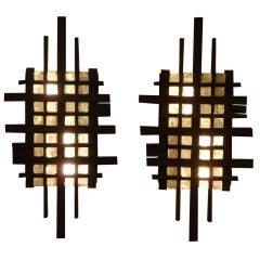 A Pair of Modernist Wall Sconces by Poliarte