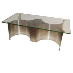 A Steel and Glass Cocktail Table by Francois Monnet