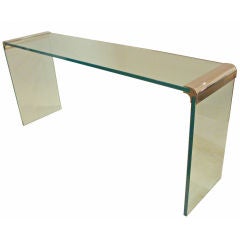 A Long All Glass Console Table by Pace Collection