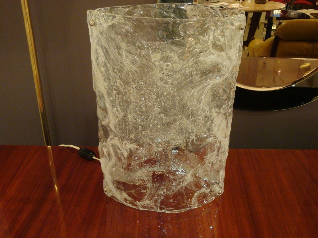 A Single All Glass Table Lamp by Mazzega