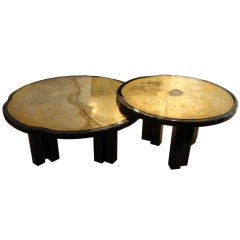A Two Piece Cocktail Table in Bronze and Lacquer by C. Krekels