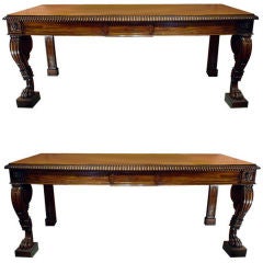 Exceptional  Pair of English Regency Mahogany Serving Tables