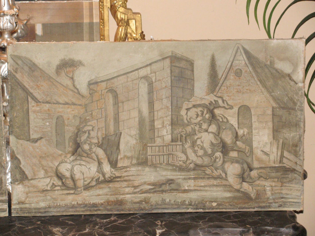 Pair of Late 18th Century French Grisailles Paintings 3