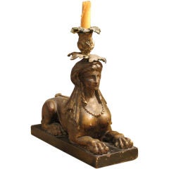 19th Century Italian Candlestick in the form of a Sphinx