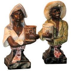 Pair of Petite Italian Busts of Blackmoors