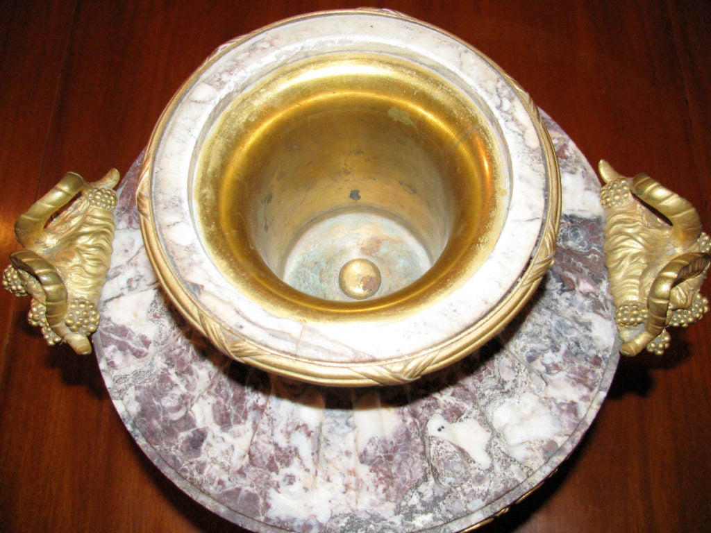 Louis XVI Style Ormolu Mounted Urn in Breche Violette marble 4
