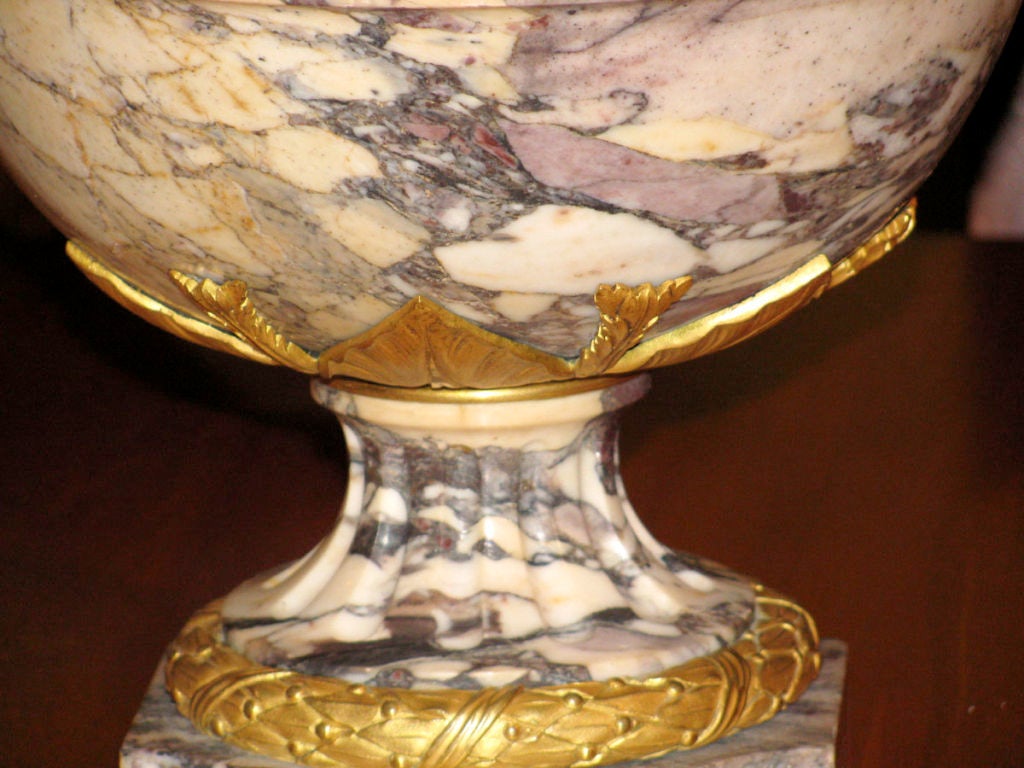 19th Century Louis XVI Style Ormolu Mounted Urn in Breche Violette marble