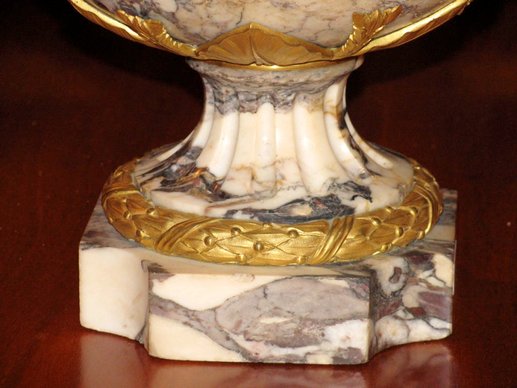 Marble Louis XVI Style Ormolu Mounted Urn in Breche Violette marble